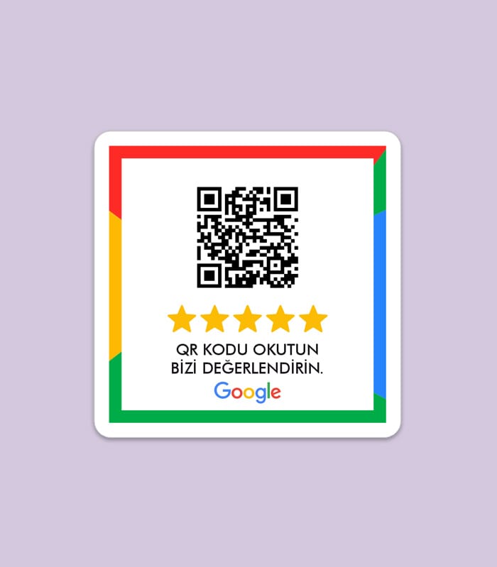 QR Google Yorum Kare Sticker