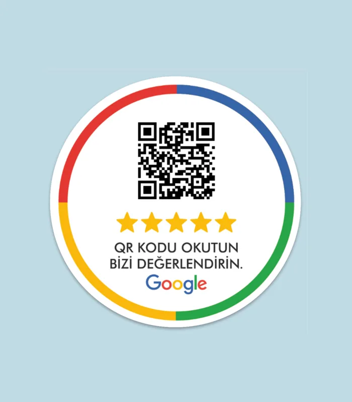 QR Google Yorum Puanlama Sticker