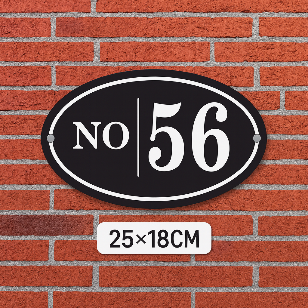 Duvar – Kapı – Bahçe Numarası 25x15 cm | Dış Mekan Alüminyum Kompozit Panel Üzeri Folyo Kesim